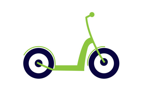Vector illustration of green electric scooter in a fun, minimal style. Ideal for transport, urban mobility, eco-friendly, and city-themed design projects. High-res PNG on transparent background