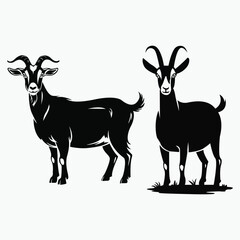 Obraz premium Goat silhouette vector illustration Goat silhouette