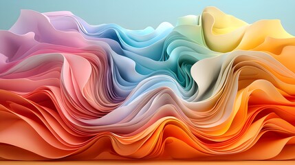 Vibrant Abstract Wavy Shapes Background