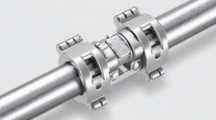 Metal shaft with two couplings