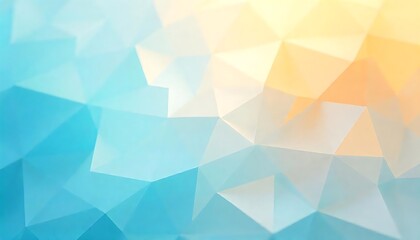 abstract background featuring overlapping triangles and squares shapes in varying shades of light blue. The design creates a serene