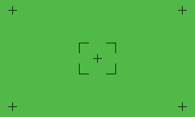 Green Screen Targeting Crosshairs Vector Background for Video Editing and VFX Alignment
