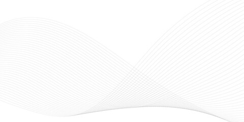 Abstract wavy white and grey curved lines on transparent background. Frequency sound wave lines and technology background, Design for brochure, flyer, banner, template, business wave lines background.