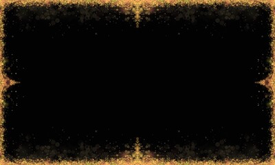 Luxury Gold Glitter With Bokeh Frame Border