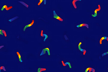 Fototapeta premium Vibrant Rainbow Confetti Pattern A Colorful Seamless Design