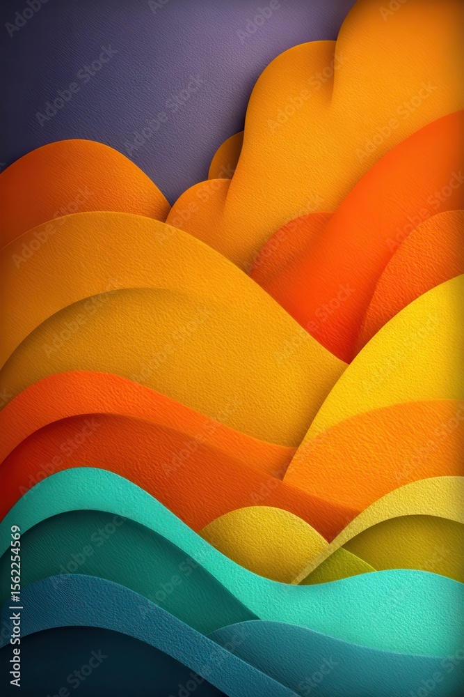 Poster abstract composition of colorful layered shapes with texture and gradient