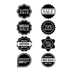 Sale Badges Black Label Set