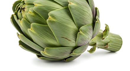 Obraz premium Fresh Green Artichoke Isolated on White Background