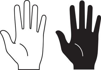 Obraz premium Open Hand Icon for Stop or Greeting Gesture