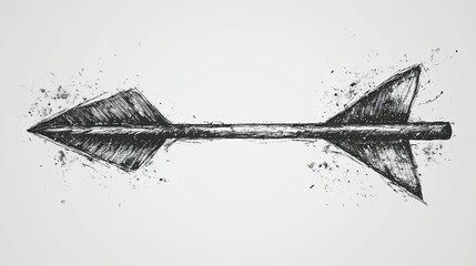 Hand-drawn arrow sketch on white background, artistic directional symbol for creative projects, educational materials, and digital graphics.