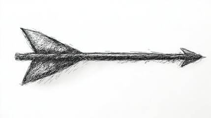 Hand-drawn arrow sketch on white background, artistic directional symbol for creative projects, educational materials, and digital graphics.