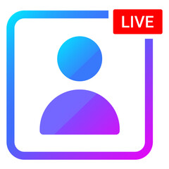 Modern Live Streaming Profile Icon for Social Media Platforms and Broadcast Concepts