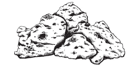 Vector illustration of underwater rocks