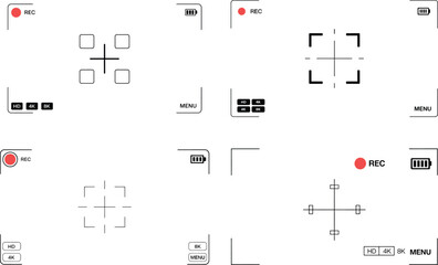 Camera Viewfinder Frame Overlay – Transparent PNG and Vector HUD Interface Template