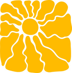 sunburst abstract shapes fluid hand drawn organic shapes sun orange