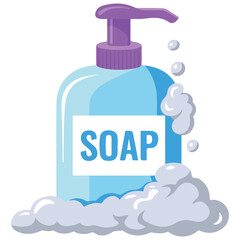 Soap cleaning product vector icon isolated on white background