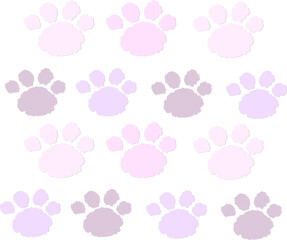 Obraz premium Pastel Paw Print Pattern – Cute Animal Footprint Background Illustration