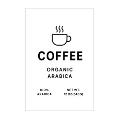 Coffee Label Design Black and White