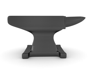 3D Rendering of a black anvil