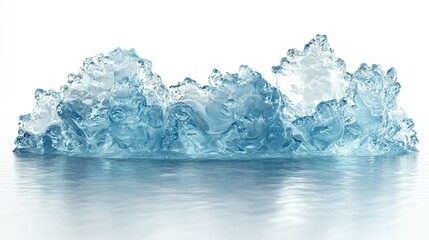 Ice floes on a white background, ideal for winter landscapes, Arctic scenes, and cold-weather imagery.