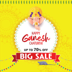 Ganesh Chaturthi sale banner. Vector illustration.