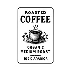 Coffee Label Design Black and White
