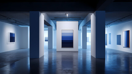 poster layout for minimalist festival | abstract precision | calculated restraint | chrome and navy | vertical gradient framing | embedded axes | clean edge bending | vacuum-molded geometry |