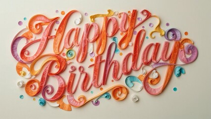 Happy Birthday Vibrant Candy Lettering
