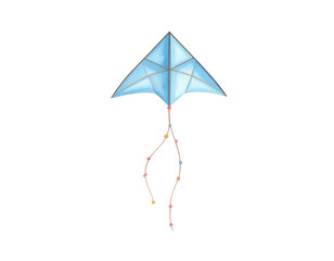 Obraz premium Vivid kite dancing in the azure sky, a captivating display of aerial grace and freedom