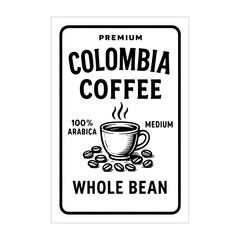 Coffee Label Design Black and White