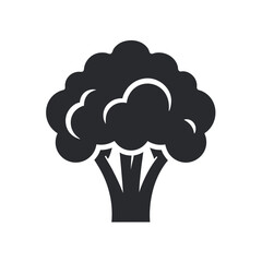 Broccoli floret vector silhouette illustration icon