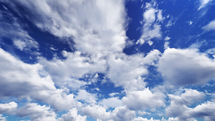 Fototapeta premium Bright Blue Sky with Fluffy White Clouds