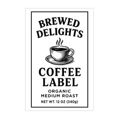 Coffee Label Design Black and White
