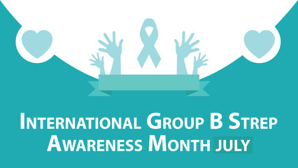 International Group B Strep Awareness Month july web vector banner design illustration