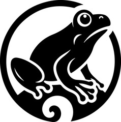 vector sketch illustration silhouette icon logo symbol mascot animal frog as a depiction of a company that can follow the times
