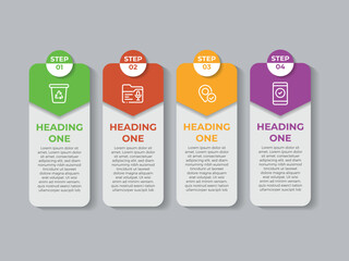 Infographics design template, business concept with 4 steps or options, can be used for workflow layout, diagram, annual report, web design.Creative banner, label vector.