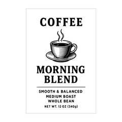 Coffee Label Design Black and White