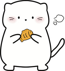 붕어빵을 든 고양이