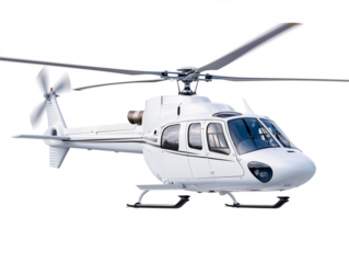 White helicopter in flight