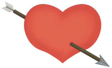 red heart on white background