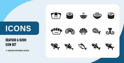 Seafood & Sushi Icon Set