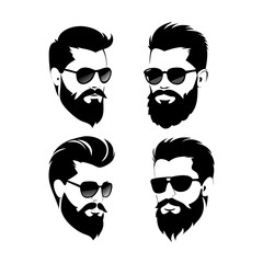 set of funny cartoon faces