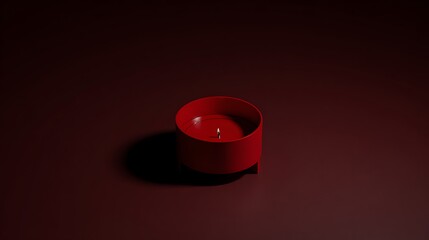 Red candle in dark background