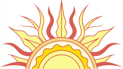 A Radiant Half Sun Bursting Forth Warmth and Light Depicting an Optimistic Beginning and Energetic Outlook