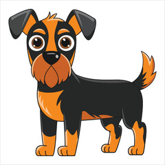 Playful Cooper dog vector illustration isolated on white. Adorable breed illustration ideal for veterinary clinics and dog training materials.