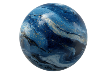 Digital illustration of a vibrant blue planet, perfect for science fiction or fantasy themes.