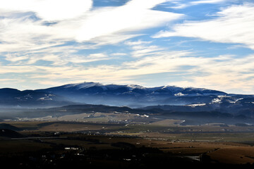mountains and clouds