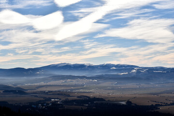 mountains and clouds