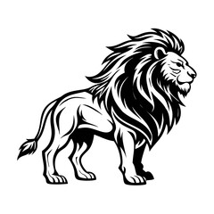 Majestic Lion Vector Illustration – Powerful Roaring Lion Graphic Art | Tribal Ink Style Wild Animal Tattoo Design for Branding & Decor