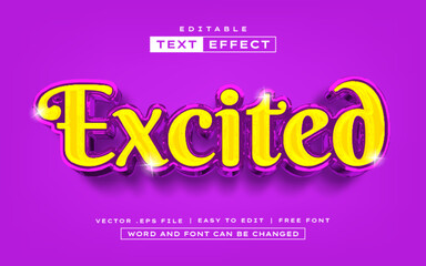 Excited 3D editable text effect style